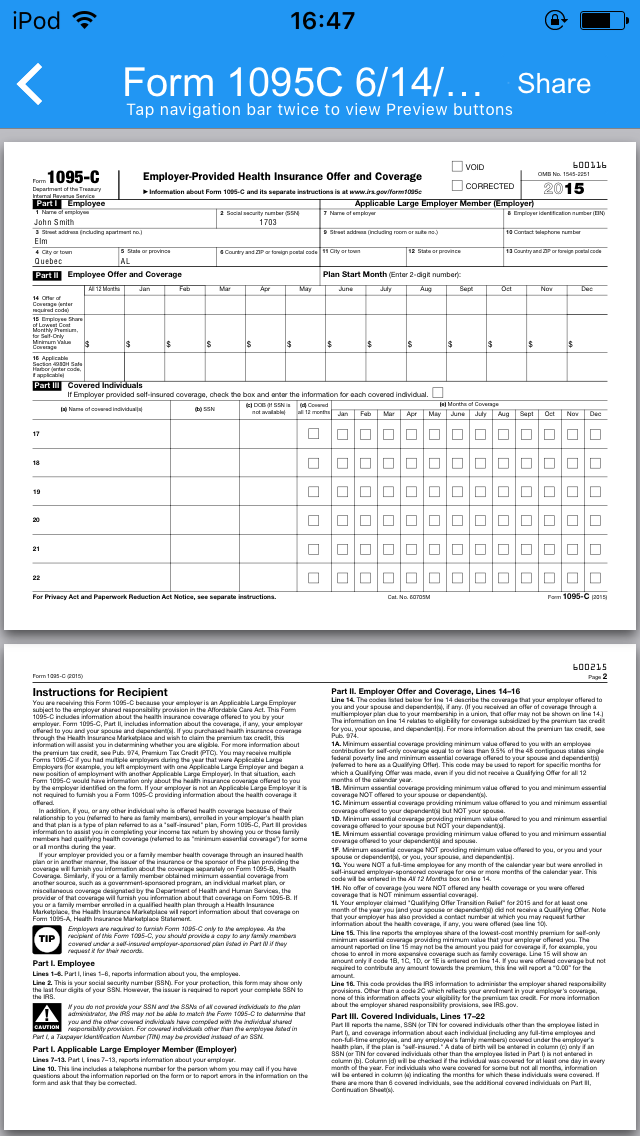 1095 C Form App