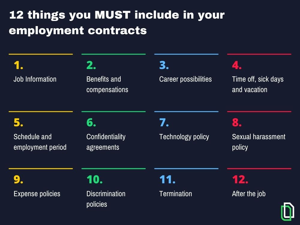 12 Things You Must Include In Your Employment Contracts