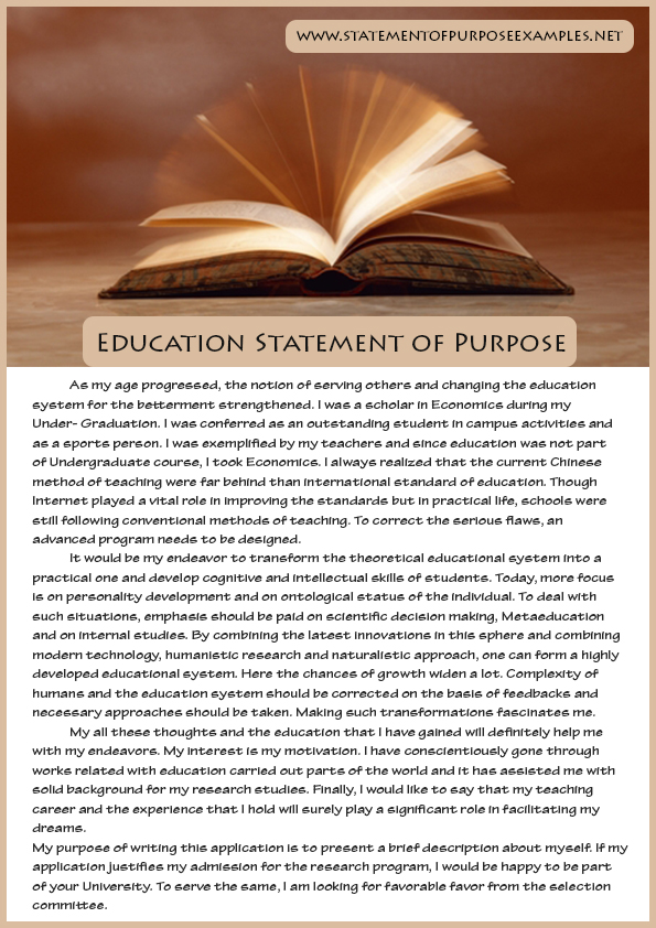 50 Sample Statement Of Purpose Examples In Pdf Ms Word