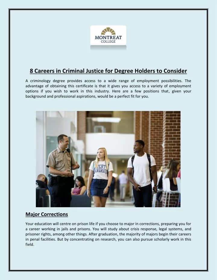 9 Careers In Criminal Justice For Degree Holders To Consider