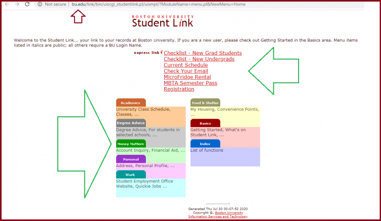 Boston University Student Link