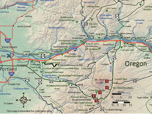 Columbia River Map Washington River Columbia River Columbia River Gorge