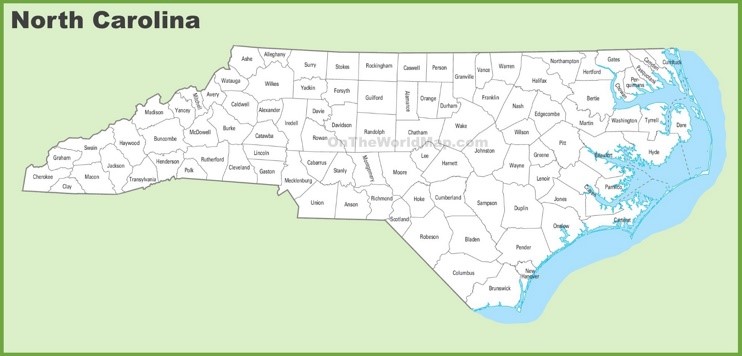 County Map North Carolina