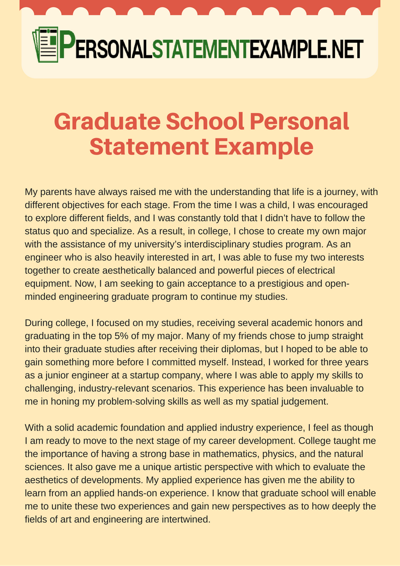 Graduate Program Personal Statement Example