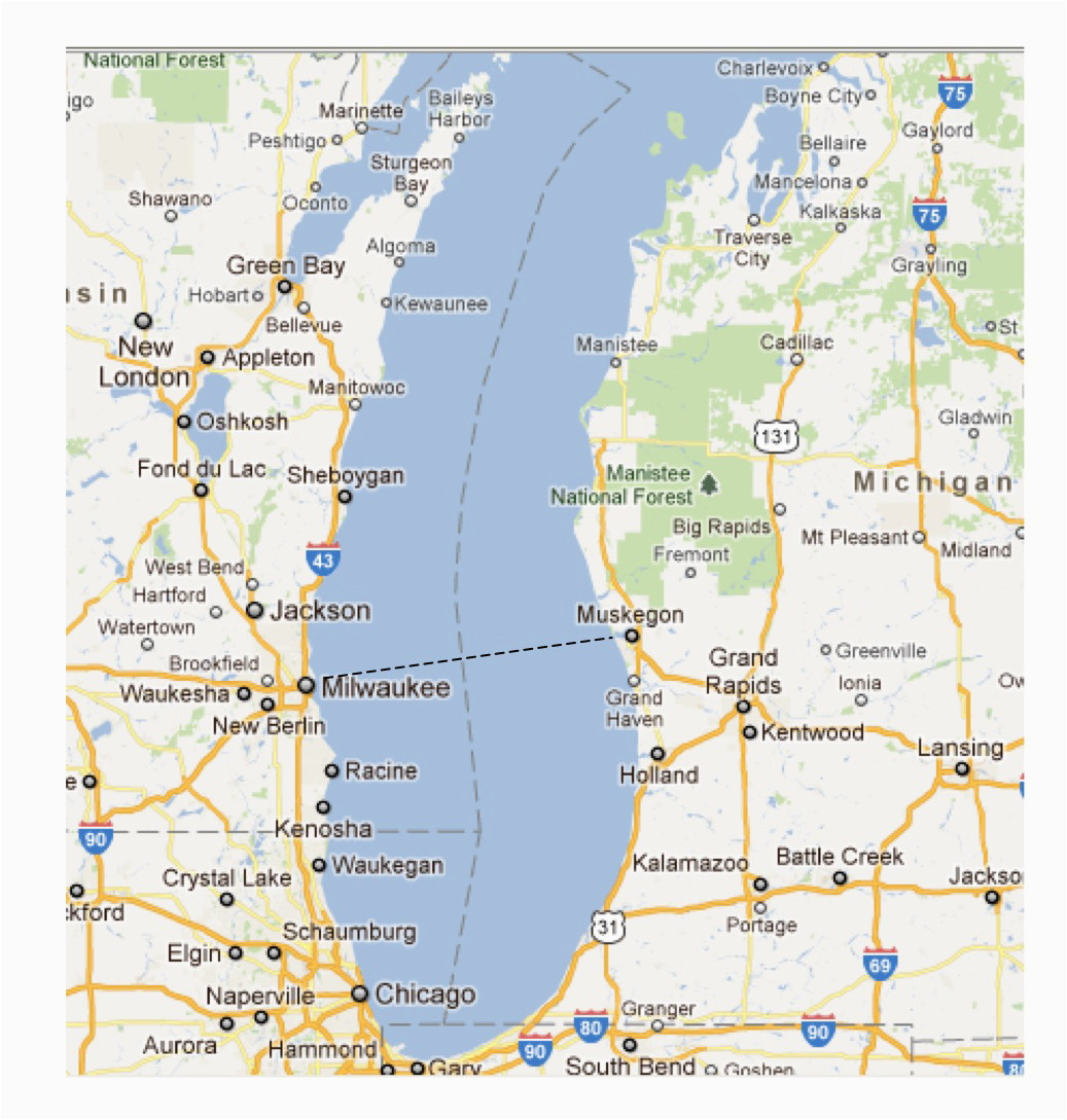 Great Lakes Ferry Routes Map