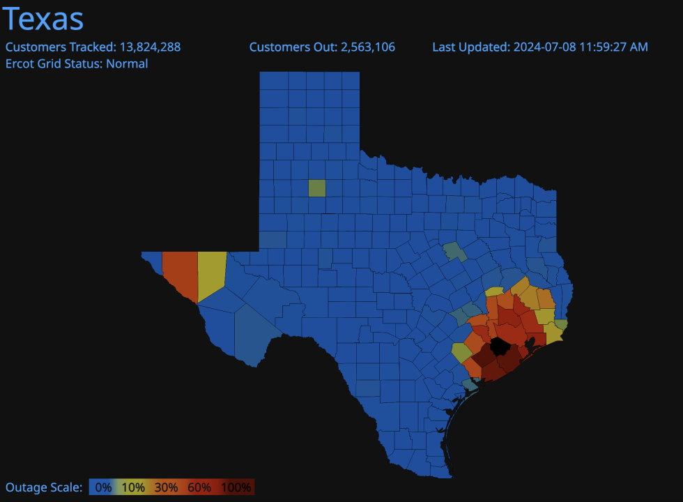 Houston Texas Power Outages