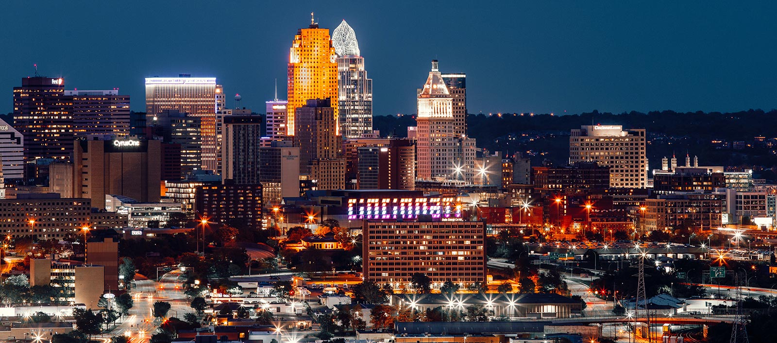 Interstate 75 North As We Roll Into Downtown Cincinnati Ohio From