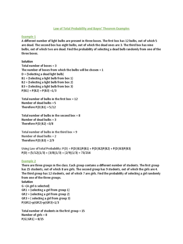 Law Of Total Probability