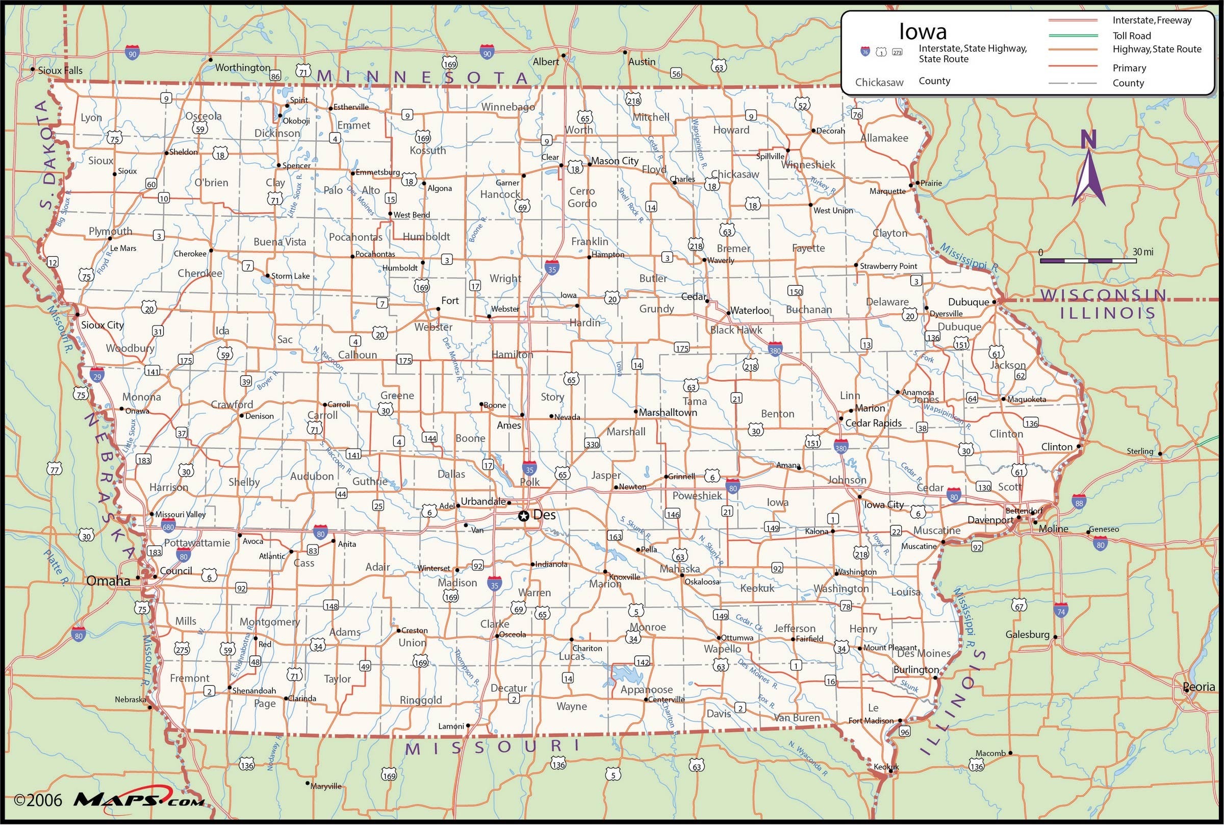 Map Of Iowa Counties