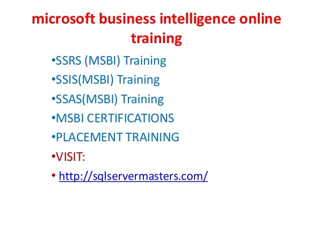 Microsoft Business Intelligence Online Training