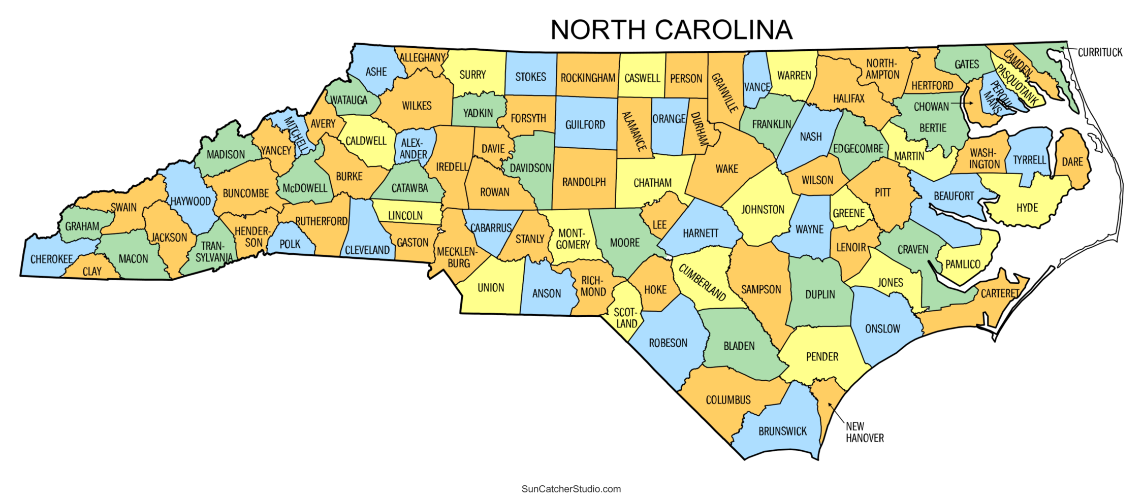 North Carolina County Maps