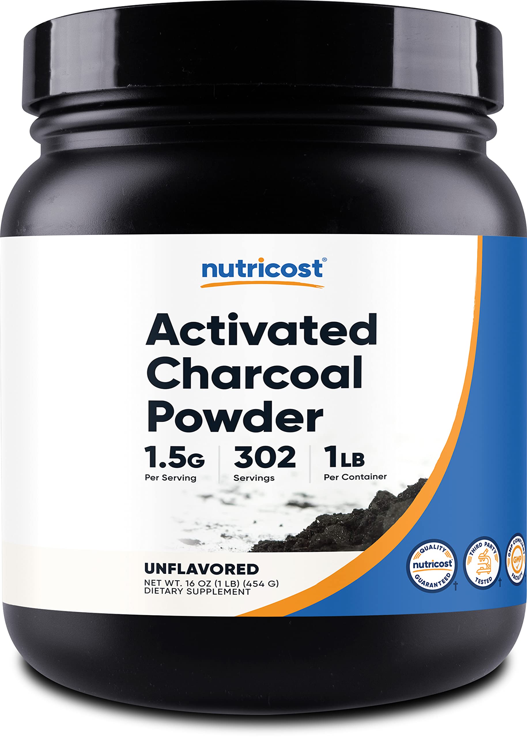 Nutricost Activated Charcoal Powder 1Lb Food Grade Powder Great For