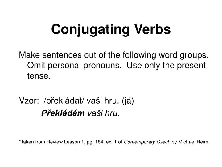 Ppt Conjugating Er Ir Re Verbs Powerpoint Presentation Free