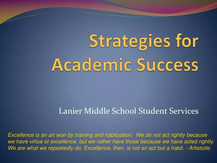 Ppt Strategies For Academic Success Powerpoint Presentation Free