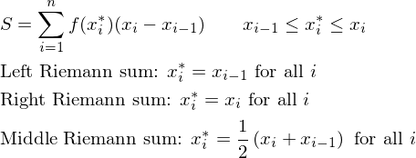 Riemann Sum Formula