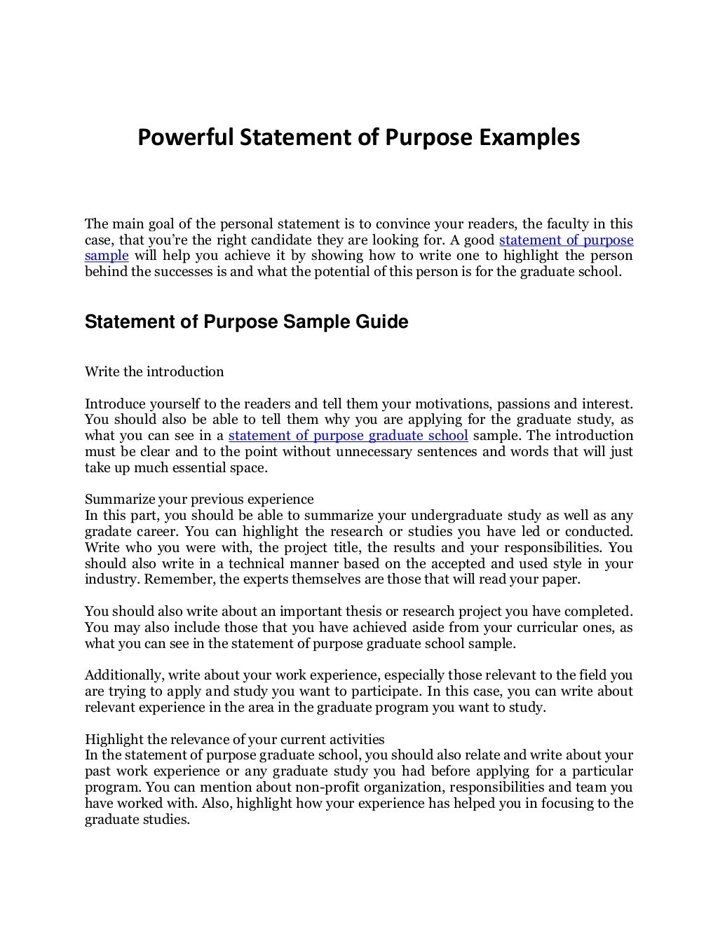 Statement Of Purpose Sample Your Complete Guide To An Awesome Sop