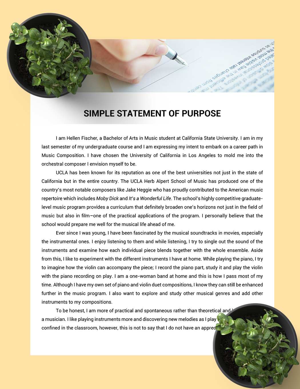 Statement Of Purpose Template