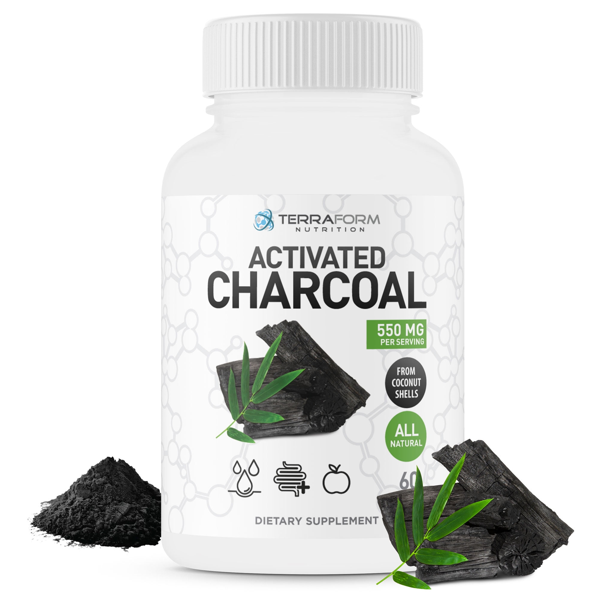 Terraform Nutrition Activated Charcoal Powder Pills Great For Detox