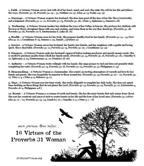 The 10 Virtues Of A Proverbs 31 Woman Free Pdf