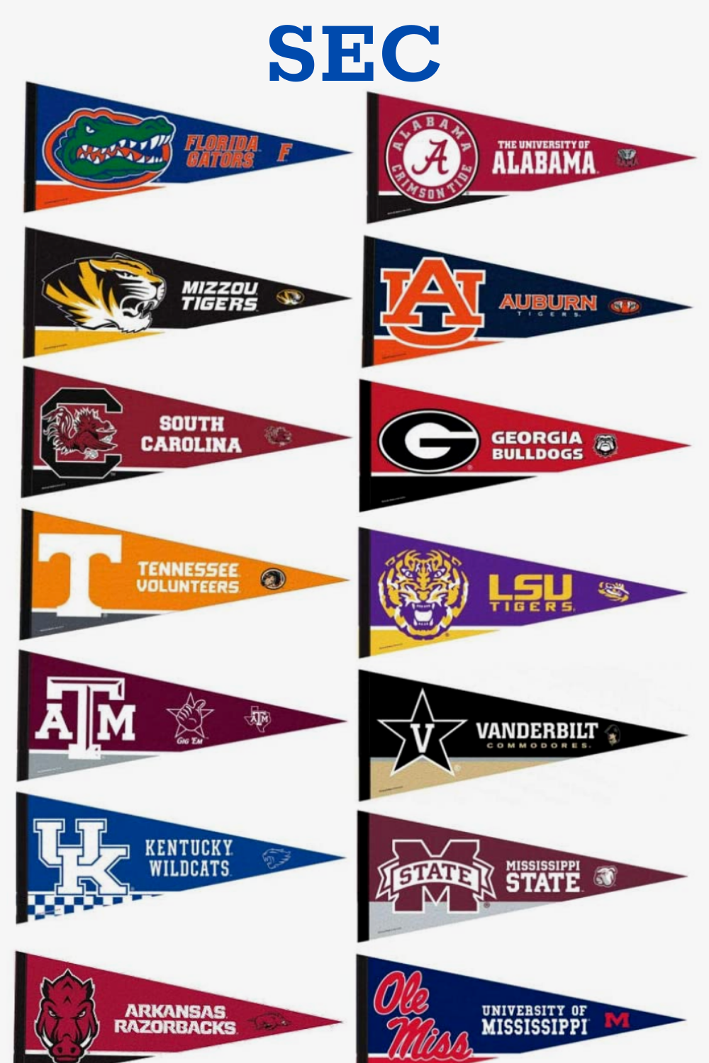 The 16 Universities In The Southeastern Conference