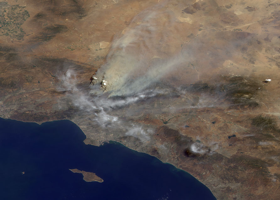 The Los Angeles Fires As Seen From Space Boing Boing