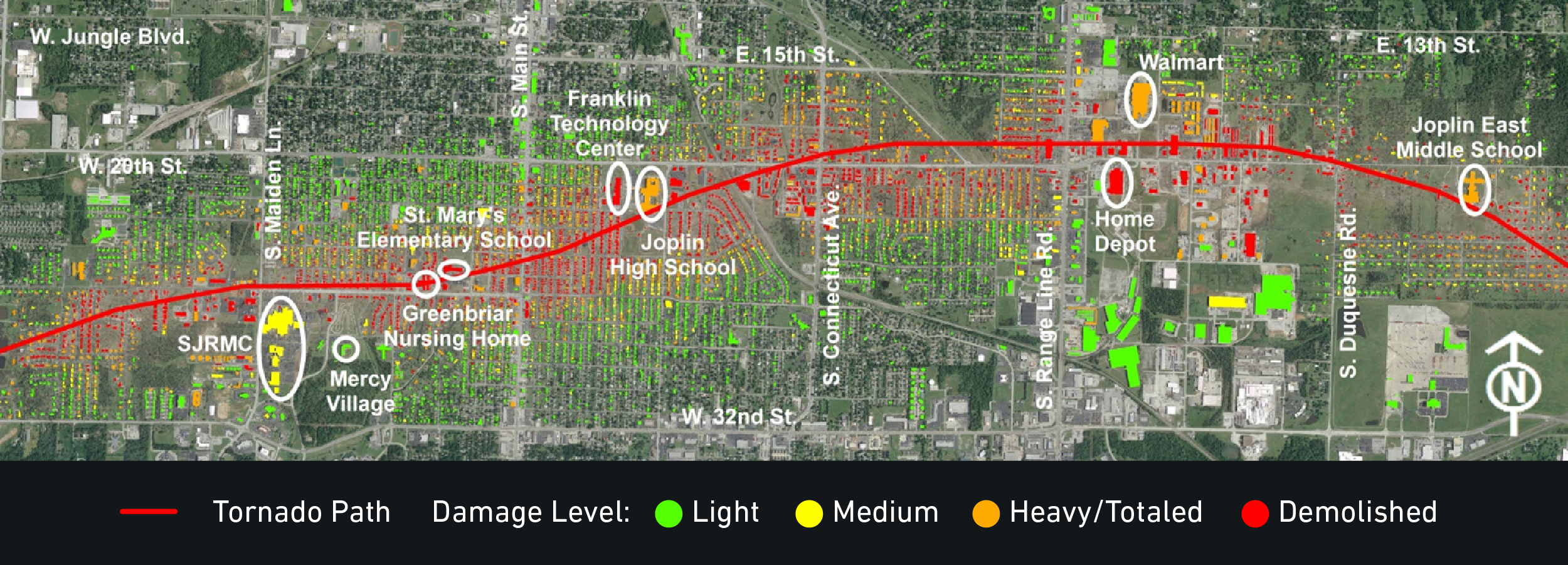 Tornado Path Map