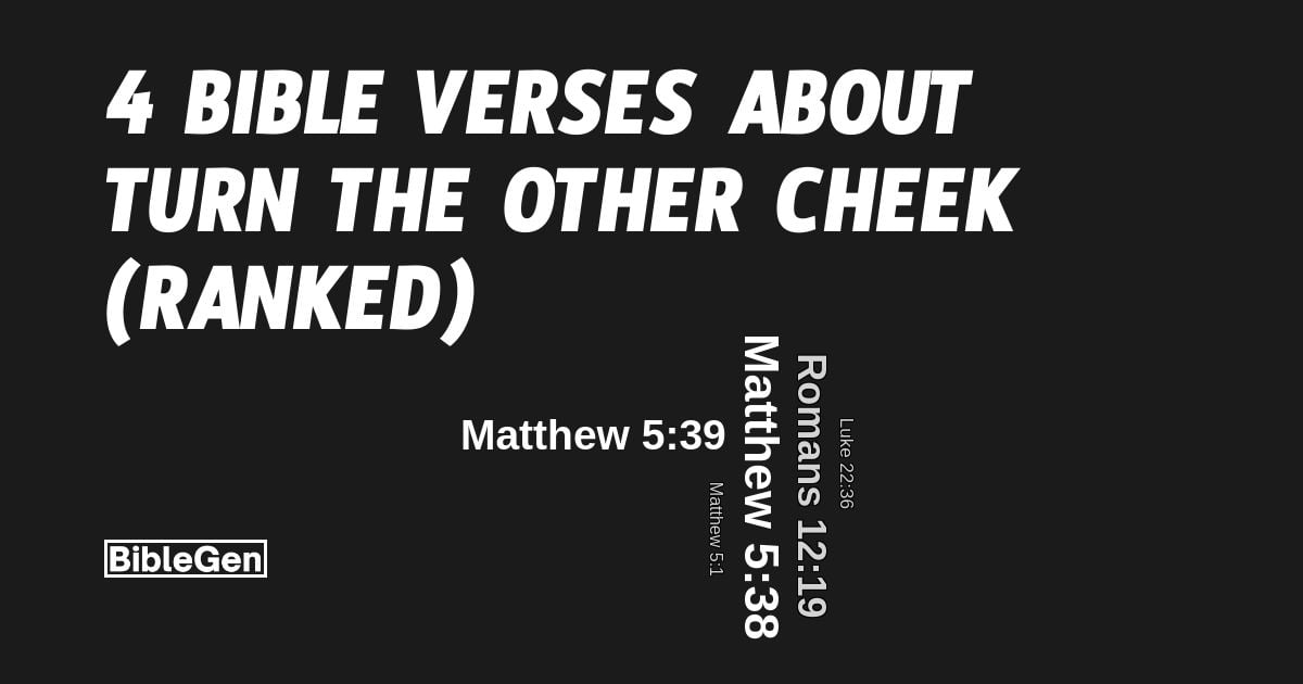 Turn The Other Cheek Bible Verse