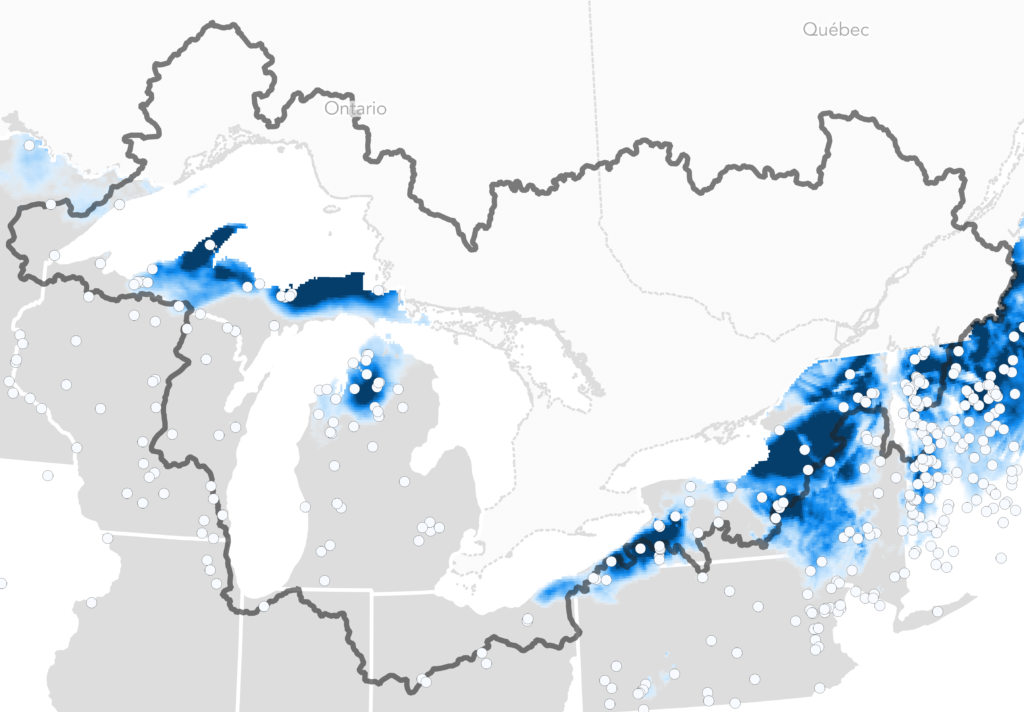 U S Significant Lake Effect Snow In Great Lakes Snowfall Measured In