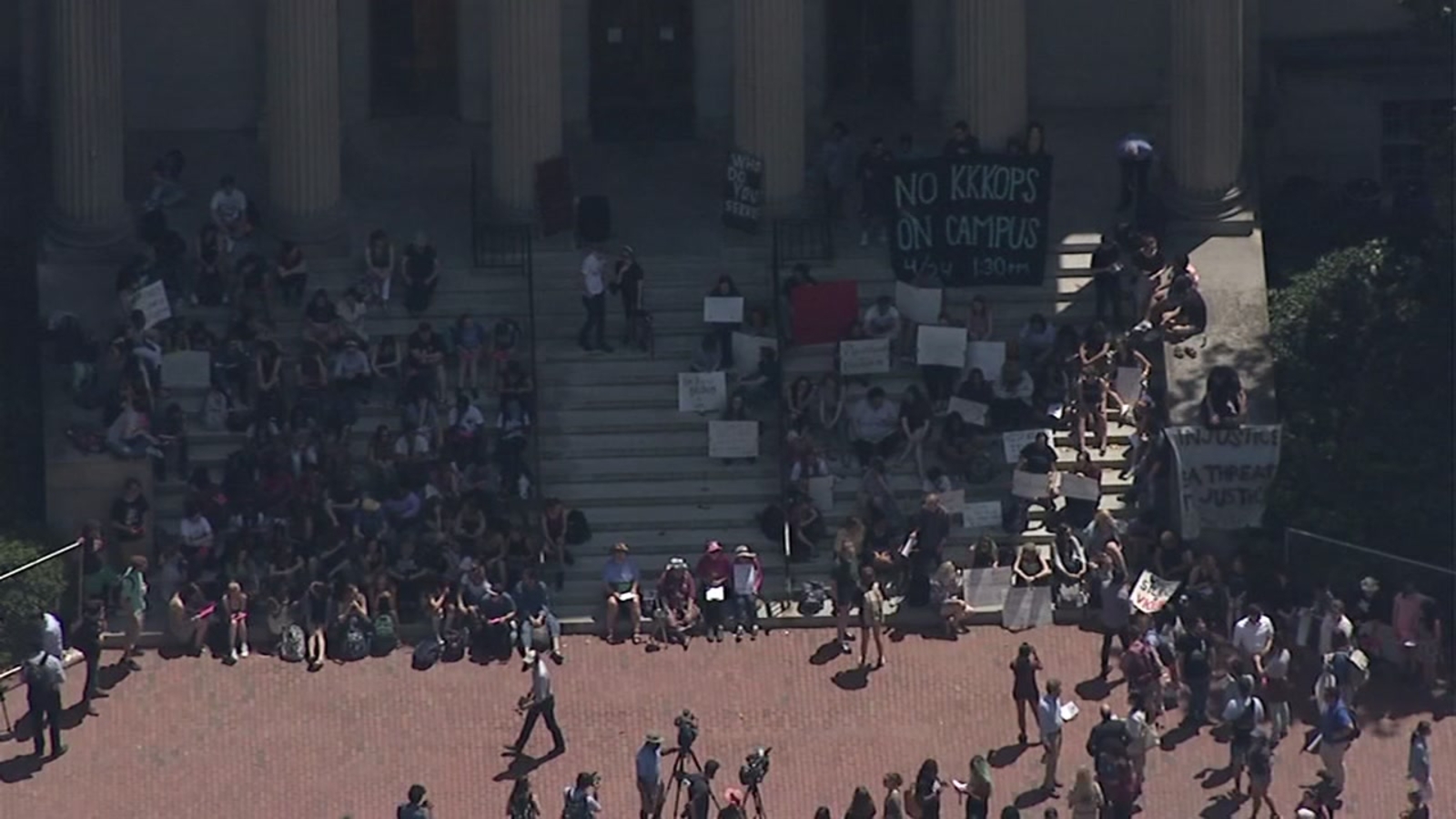 Unc Protest Window Broken As Crowd Gathers To Protest Racism And