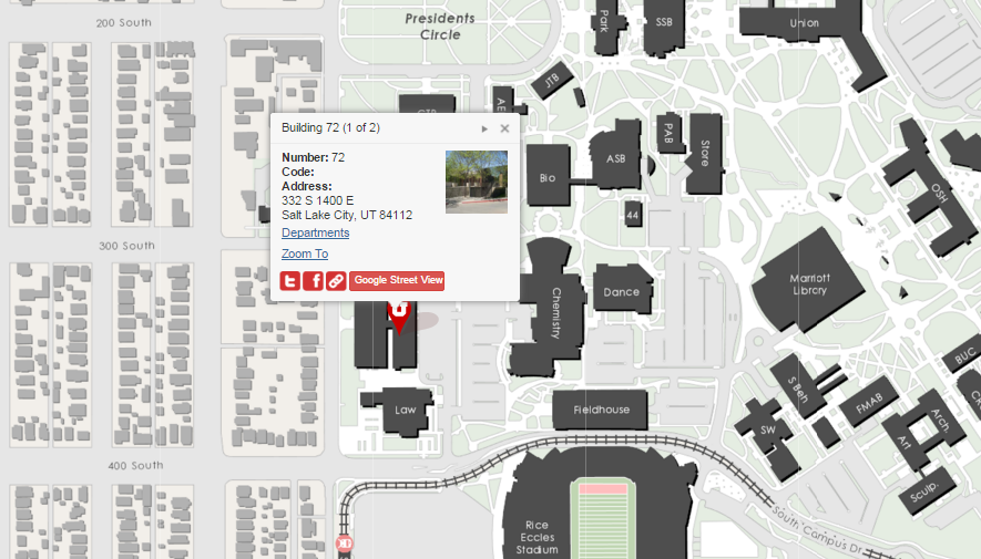 University Of Utah Building Map