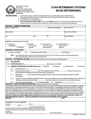 Urs 401K Rollover Form State Of Utah Employee Gateway Dhrm Utah