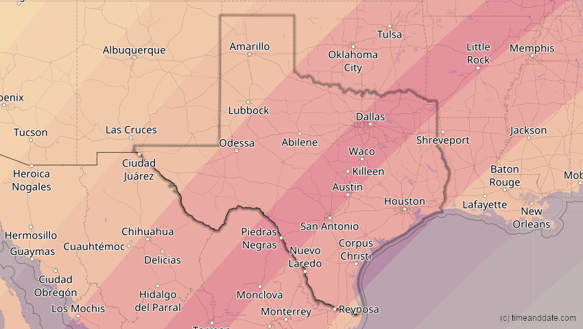 What Time Is The Eclipse In Texas