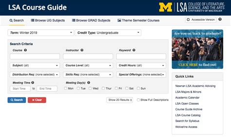 When Should I Refer To The Umich Lsa Course Guide?